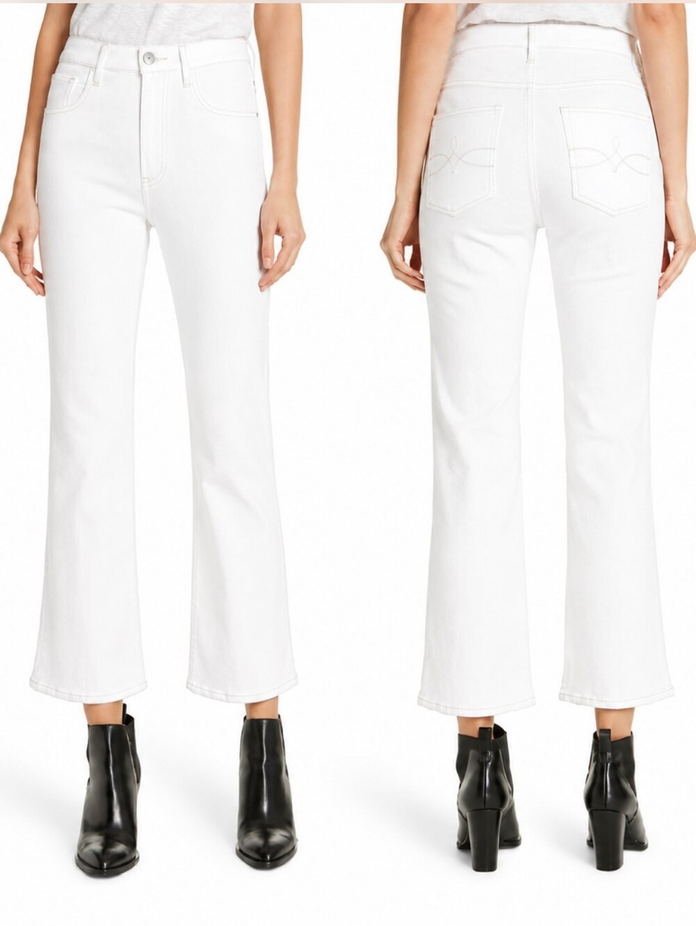❤️ 3x1 NYC HIGH RISE SLPIT HEM WHITE ANKLE FLARE JEANS, 8 (29)